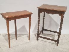 Oak occasional table and one further table (2)