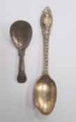 Victorian silver teaspoon, relief decorated, London 1863, maker's mark GA, 1ozt approx., a silver