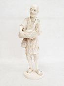 ****** WITHDRAWN ****** Japanese carved ivory okimono figure of a standing fisherman with basket