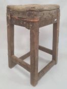 Industrial style oak framed stool