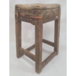 Industrial style oak framed stool