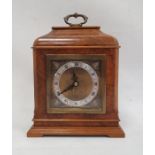 20th century walnut cased mantel clock the dial marked 'Park House & Wyatt Ltd Southampton &