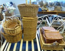 Fortnum & Mason picnic basket together with eight further wicker baskets and two metal buckets