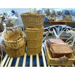 Fortnum & Mason picnic basket together with eight further wicker baskets and two metal buckets