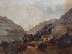 L. Kerr Oil on canvas "Near Lake Vyrnwy" together with assorted prints and paintings