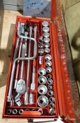 Britool chrome alloy steel socket set together with various other tools to include hammers, saws,