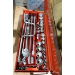 Britool chrome alloy steel socket set together with various other tools to include hammers, saws,