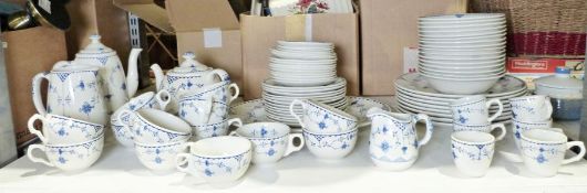 Mason's 'Denmark' pattern part tea and dinner service together with Furnivals 'Denmark' pattern part