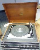 Garrard SP25 turntable in 'Hacker' unit, four table lamps and two boxes of assorted CD's