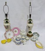 Quantity of assorted glassware to include, wines, tankards, tumblers etc., various table lamps to