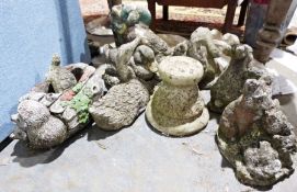 Collection of cast garden ornaments