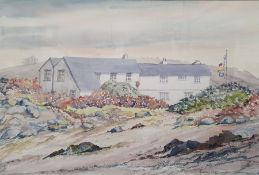 Audrey Cooper Watercolour "S.H.O.P Bryher, Isle of Scilly", signed lower right, framed and glazed