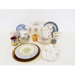 Quantity of Copeland Spode blue and white china ware, a Michael Thorpe studio pottery jug and
