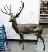 Large bronze effect model of a deerCondition ReportThe deer is in one piece and does not appear to