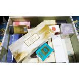 Two boxes of various perfumes and make-upCondition ReportAll perfume appears unused. The majority