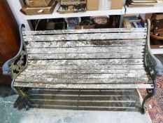 Two garden benches and two metal garden chairs (4)