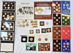 Box of proof sets 1970, 72-82, 83-89, 2x 1983, brilliant uncirculated coin sets