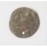 Edward VI 1547-1553, fine silver issue sixpence, mint mark Y, pierced S.2483 weight 2.8g