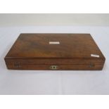 German mahogany cased geometry set with blue velvet lining, marked 'Precision E.O. Richter & Co',