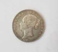 Victoria 1837 - 1901 halfcrown, 1875 young head with ornate hair, reverse crown shield of arms. S.