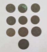 A group of condor tokens (7) together with 1813 one penny token, 1850 bank of upper Canada one penny