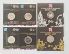 Group of brilliant uncirculated Countdown to the Olympics £5 coins