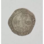 Charles I  1625-49 tower mint shilling, group E, 5th bust 'ABERYSTWYTH' bust, type 4.2, mint mark