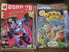 Large quantity of 2000 AD comic, many featuring Judge Dredd from 1980's and 1990's (1 box)