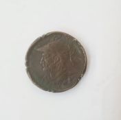 Interesting item, condor token adapted to a christening keepsake, edge inscribed 'Born 11.Jan 1768