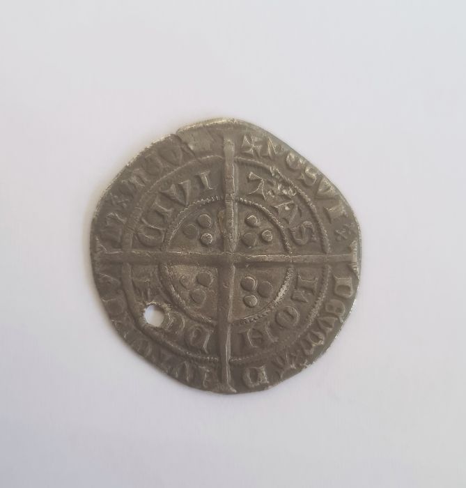 Edward III, treaty period 1361 - 1369, London groat French title omitted. Ex Doubleday collection - Image 2 of 2