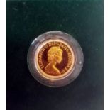 Gold proof 1980 sovereign FDC and certificate of authenticity