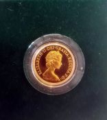 Gold proof 1980 sovereign FDC and certificate of authenticity