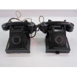 Two vintage bakelite telephones, no.332CB FWR/2 (some damage) (2)