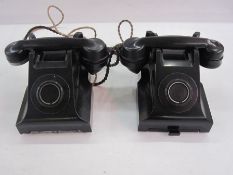 Two vintage bakelite telephones, no.332CB FWR/2 (some damage) (2)