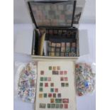 Box with over 100 small and medium stock cards, all with good mint/used Commonwealth stamps,