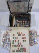 Box with over 100 small and medium stock cards, all with good mint/used Commonwealth stamps,