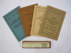 Slide rule, cased, with four instruction manuals 'For the use of the P.I.C direct and inverse log-