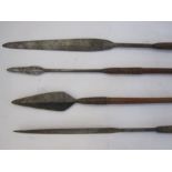 Four assorted spears with wooden handles (4)  Condition ReportApprox. 101cm, 118cm, 139cm and