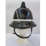 Gloucester City Fire Brigade helmet in black with white stripe