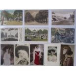 Approximately 142 20th century postcards including actresses and Cheltenham (1 box)