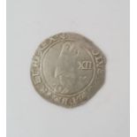 Charles I 1625-49 tower mint shilling, group E, 4.1 variety, large bust with rounded shoulder,