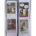 Two small albums of 20th century postcards, novelty cards, various locations to include Plymouth,