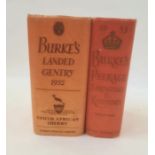 Burke's Landed Gentry 1952, South African sherry advert on backstrip and Burke's Peerage, Baronetage