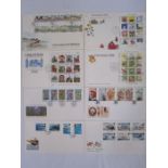 Box of mint GB decimal stamps (£100?), Jersey and Guernsey including complete sheets (1 box)