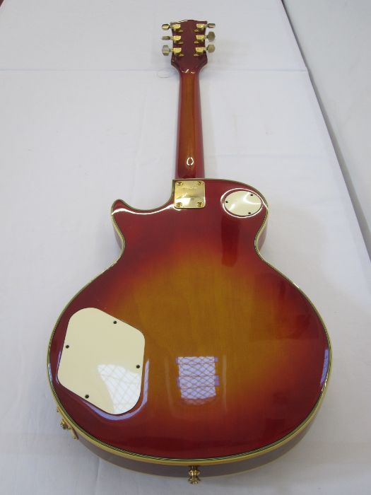 Columbus Les Paul-style electric guitar in red and orange, in fitted case Condition ReportAppears to - Image 3 of 6