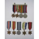 Nine WWII British War medals