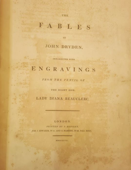 Dryden, John  "The Fables of John Dryden Ornamented with Engravings from the Pencil of the Right Hon - Image 4 of 5