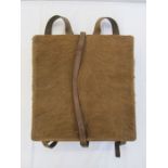 Early 20th century Swiss cow hide knapsack, 37.5cm x 39cm approx.