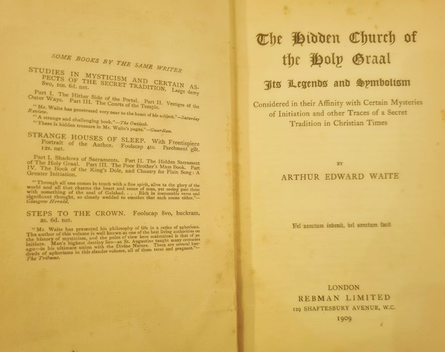Supernatural - Waite, Arthur Edward "The Hidden Church of the Holy Graal ...", Rebman Limited - Image 21 of 27