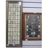 Framed collection of Players cigarette cards on various Dickens characters and 'The Millennium
